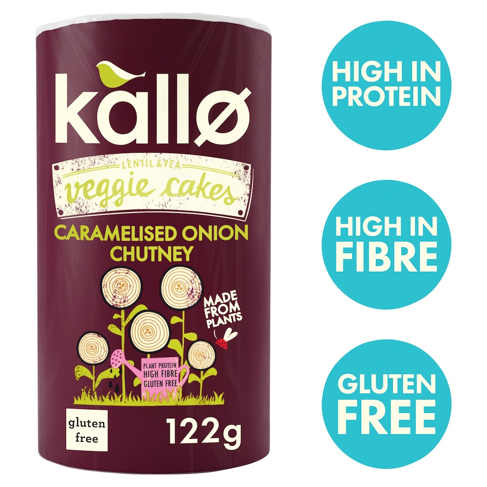 Kallo Veggie Cakes Caramelised Onion Chutney 122G