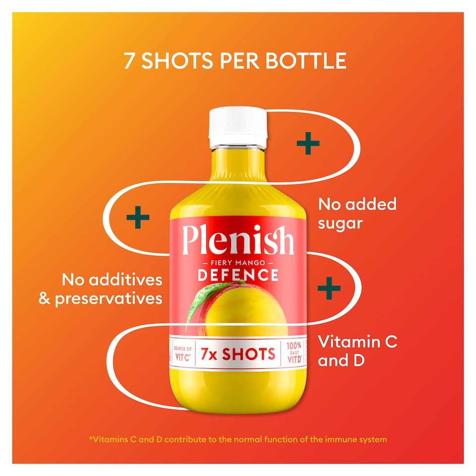 image 1 of Plenish Mango Vitamin D Dosing Bottle 7x Shots 420ml