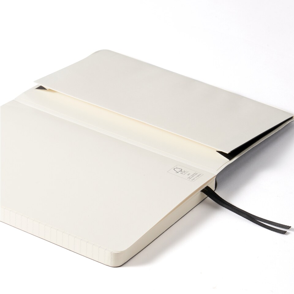 image 1 of Paperchase Agenzio Medium Black Ruled Notebook