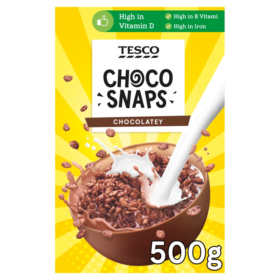 Tesco Choco Snaps Milk Chocolatey Cereal 500g