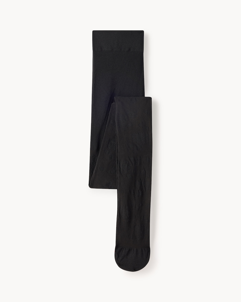 image 1 of F&F Floral Tights in Black