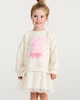 image 1 of Peppa Pig Cotton Rich Tulle Hem Sweatshirt Dress in Cream