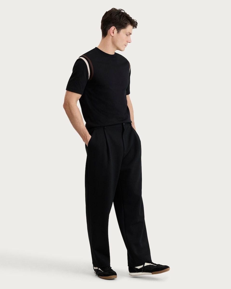 image 1 of F&F Pure Cotton Colour Block Short Sleeved T-Shirt in Black