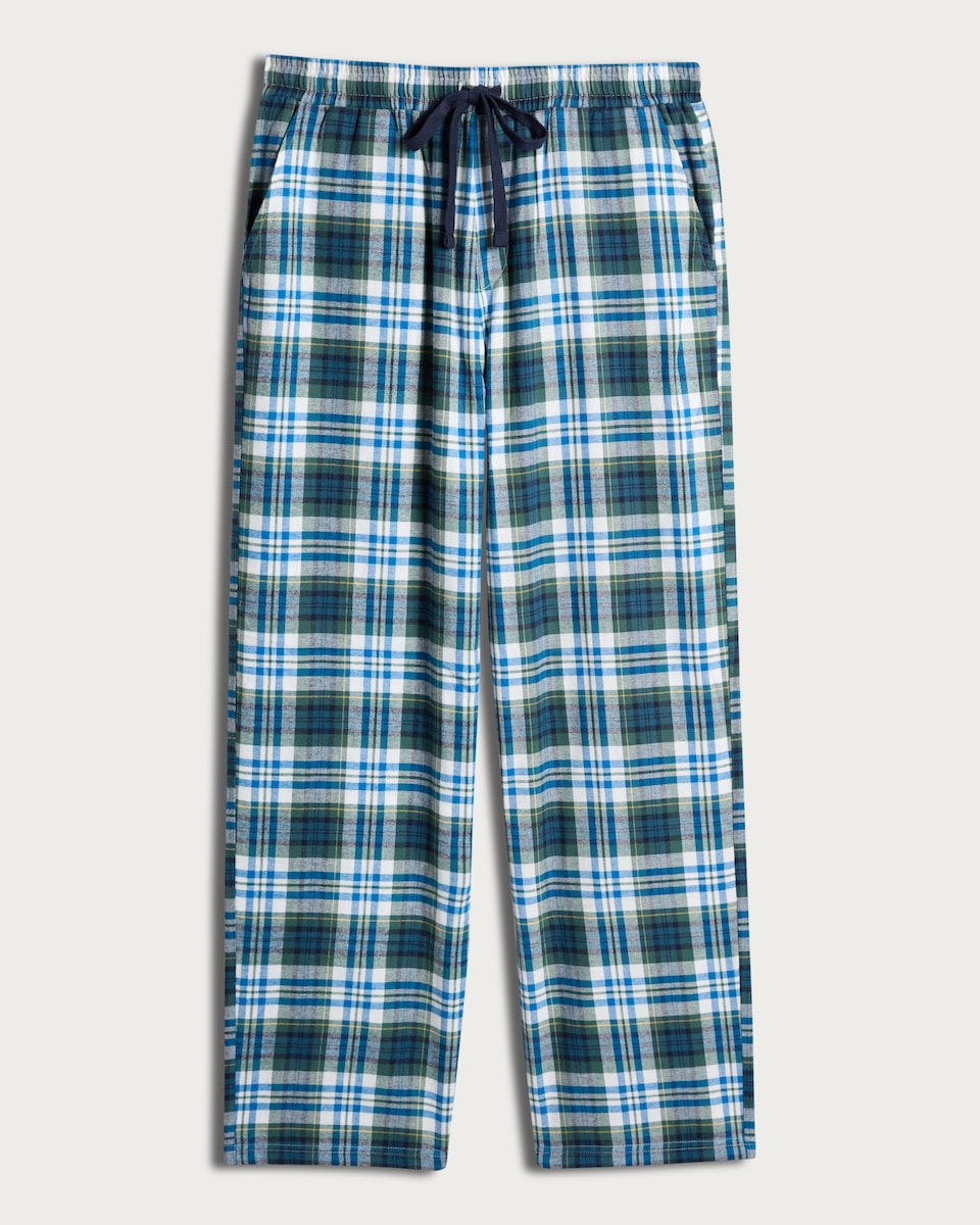 image 1 of F&F Pure Cotton Flannel Check Print Pyjama Bottoms in Multi
