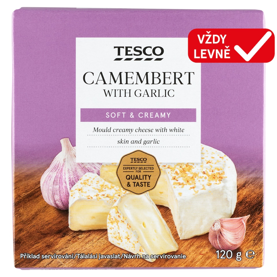 Tesco Camembert with Garlic 120g