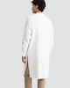 image 3 of F&F Cotton Blend Embroidered Longline Kurta Shirt in Cream
