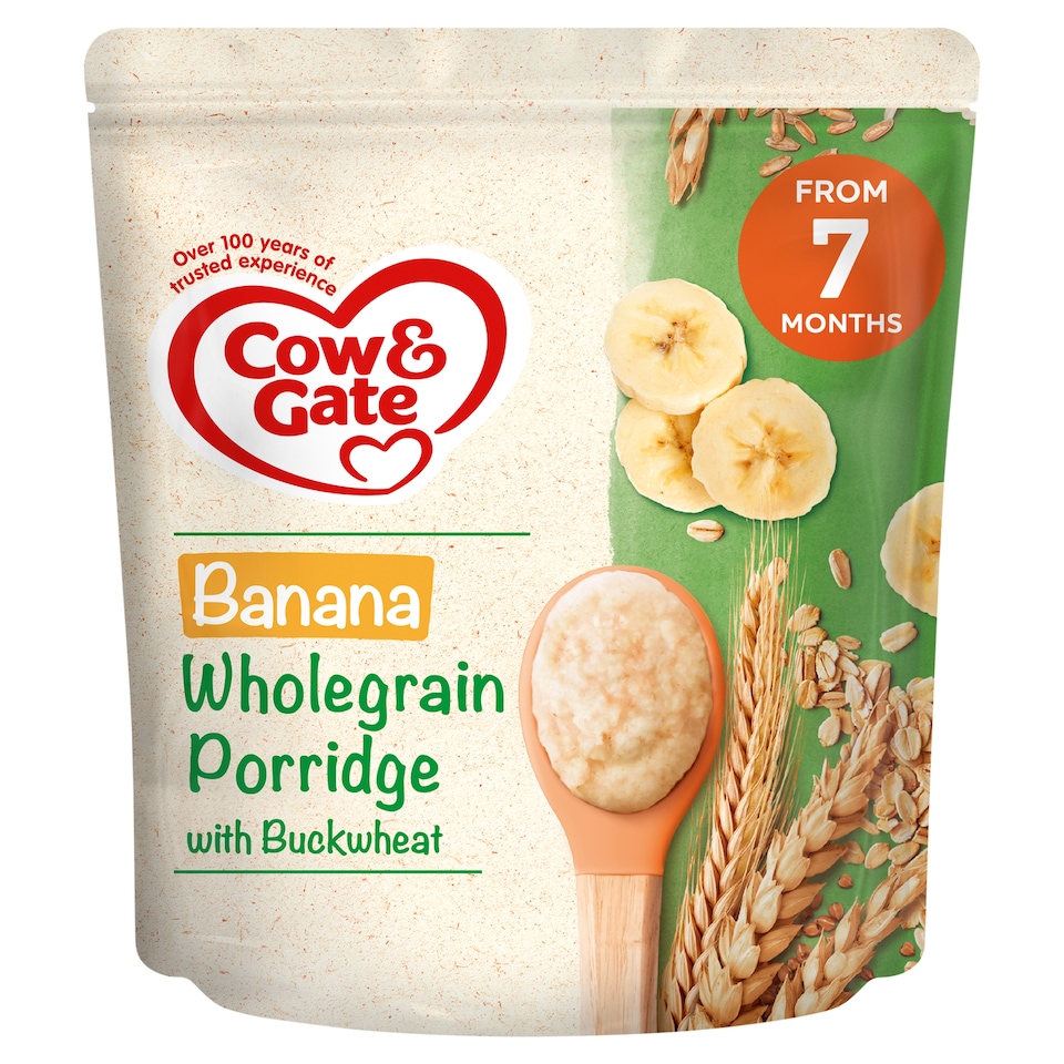 image 1 of Cow And Gate Banana Wholegrain Porridge Baby Cereal From 7 Month 200G