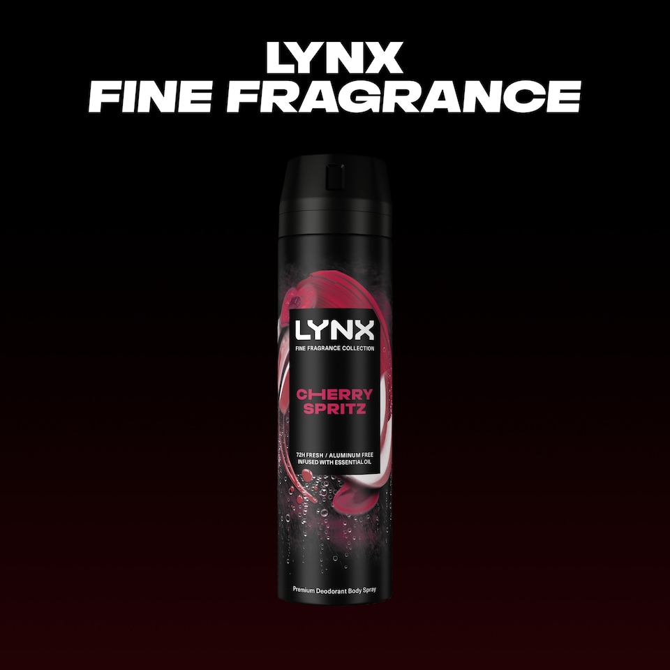 image 1 of Lynx Cherry Spritz 72h Fine Fragrance Premium Deodorant Bodyspray for Men 200ml