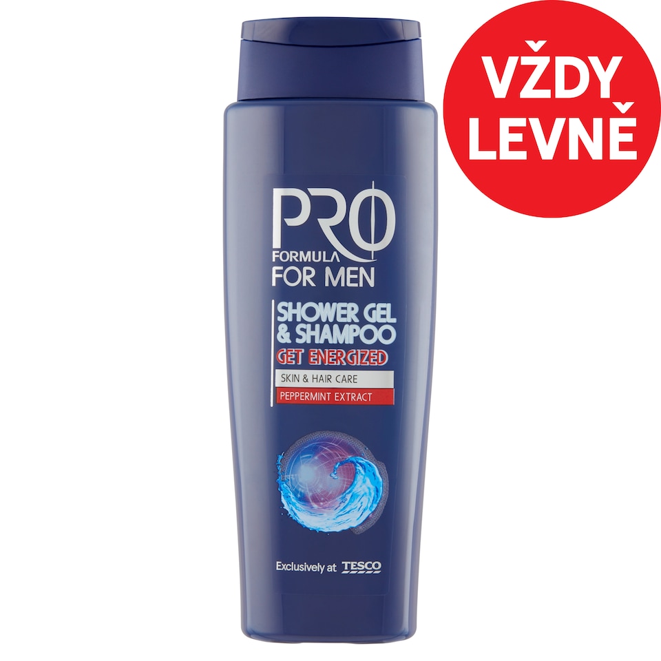 Tesco Pro Formula For Men sprchový gel a šampón Get Energized 400ml