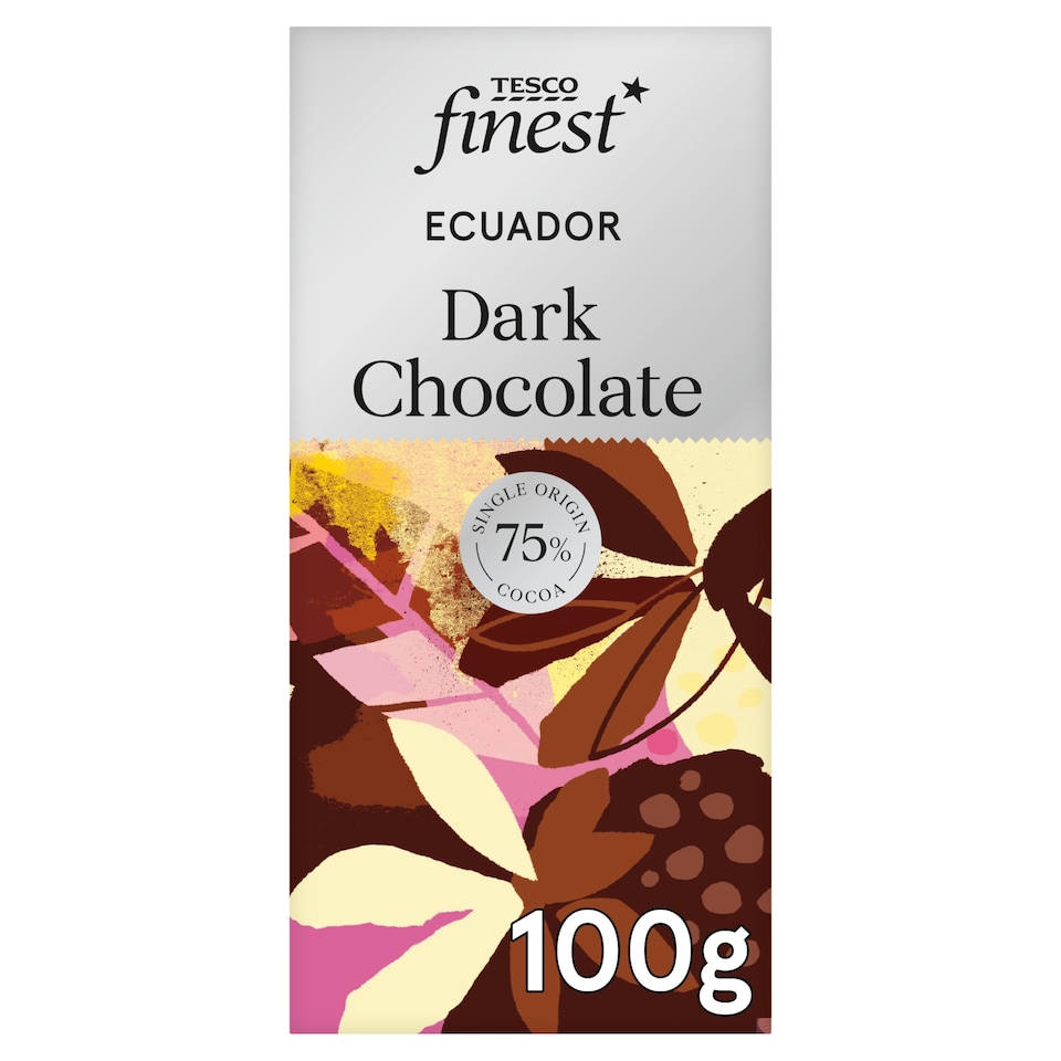 image 1 of Tesco Finest Ecuador Dark Chocolate 75% 100g