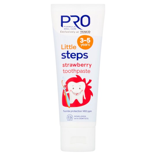Pro Formula Little Steps Strawberry Toothpaste 75Ml Tesco Groceries