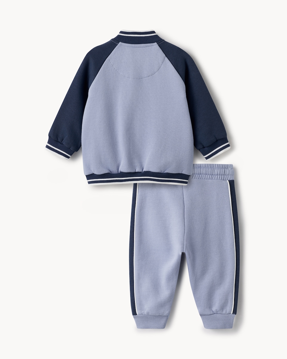 image 1 of F&F Baby 2-Piece Cotton Rich Varsity Set in Navy