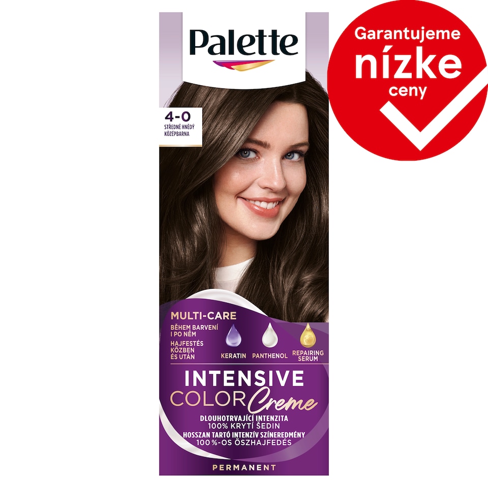 obrázok 1 z Palette Intensive Color Creme farba na vlasy Strednehnedý 4-0
