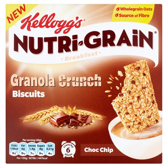 NutriGrain Chocgranola Crunch Bar 6 Pack 120G Tesco Groceries