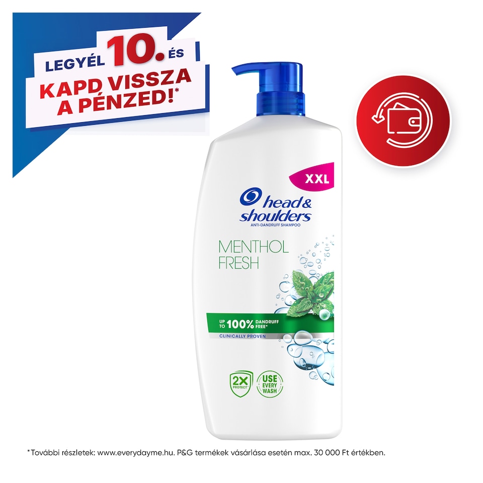 image 1 of Head & Shoulders Menthol Fresh korpásodás elleni sampon 800ml pumpás napi használatra