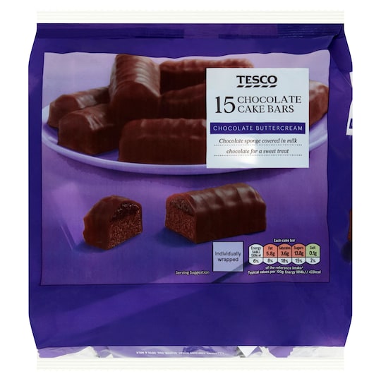 Tesco 15 Chocolate Cake Bars Tesco Groceries