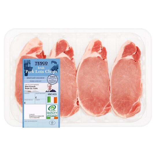 Tesco Irish Boneless Loin Pork Chops 523g Tesco Groceries