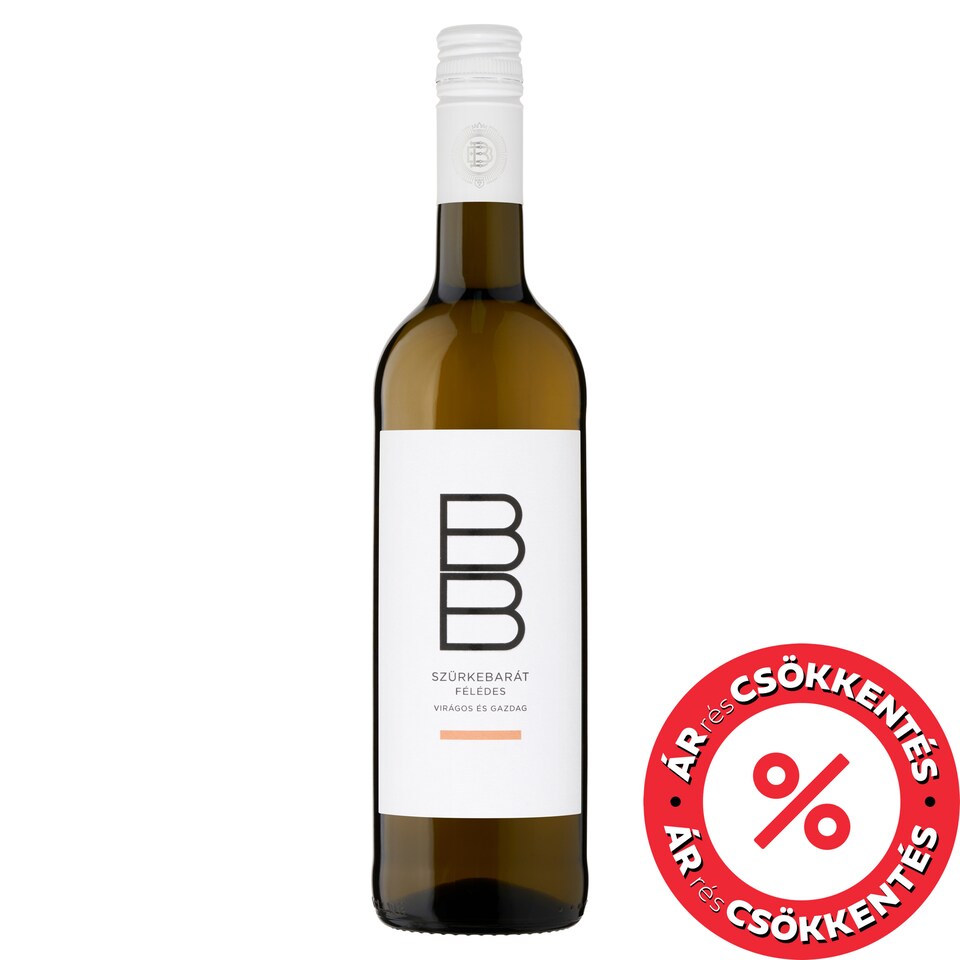 BB Dunántúli Szürkebarát félédes fehérbor 13% 0,75 l