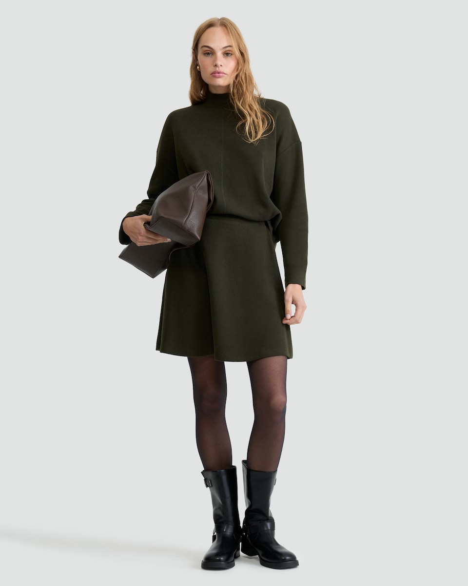 image 1 of F&F High Neck Seam Detail Co-ord Jumper in Olive