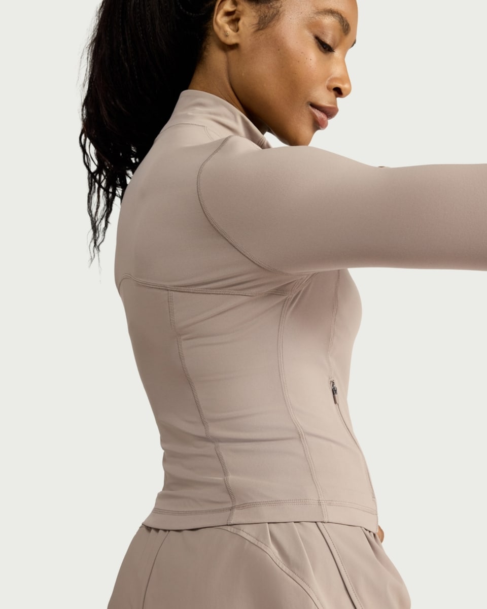 image 1 of F&F Active ULTRAMOVE Zip Front Jacket in Neutral