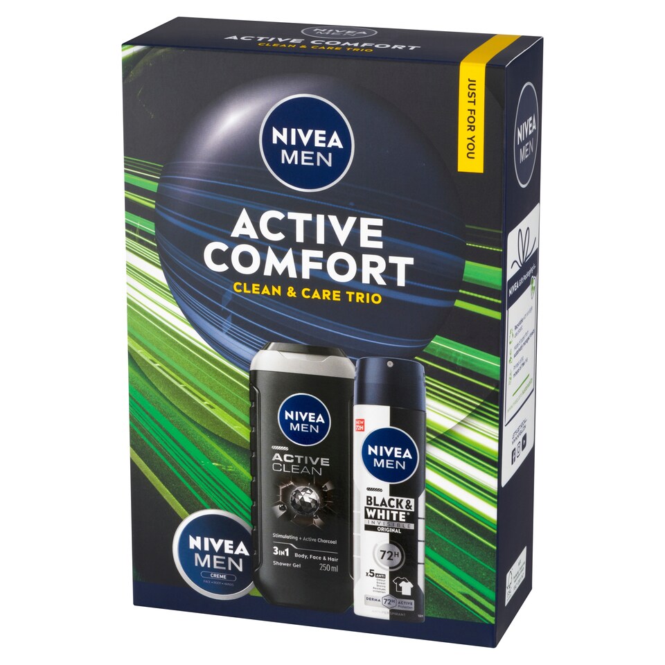 Obrázek 1 pro produkt Nivea Men Active Comfort Clean & Care Trio Dárková sada