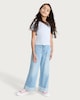 image 2 of F&F Girls Cotton Rich Ruched V Neck T-Shirt in Blue