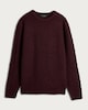 image 4 of F&F Crew Neck Cable Knit Jumper in Burgundy