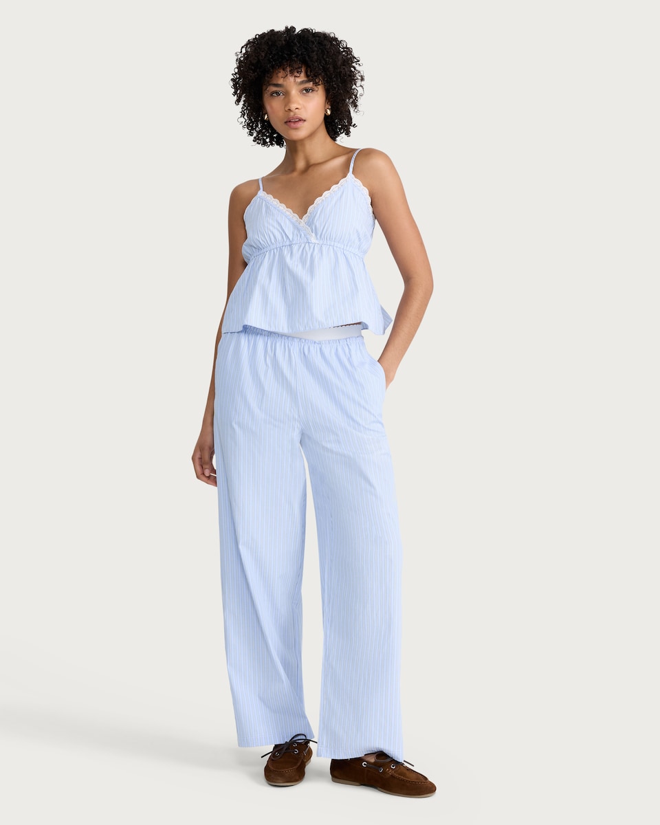 image 1 of OH ME OH MY Lace Trim Cami Vest in Blue