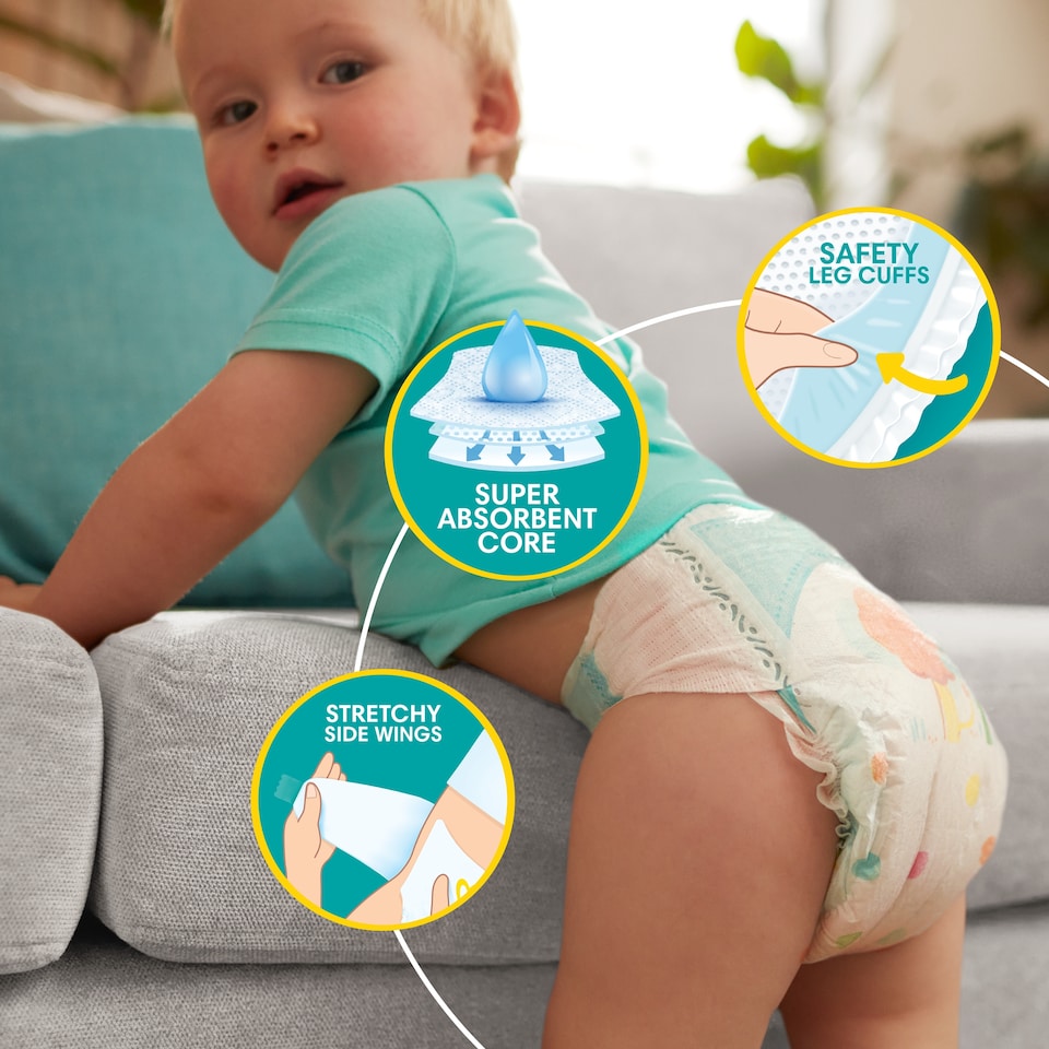 image 1 of Pampers Baby-Dry Size 8 Nappies Essential Pack 27 Pack