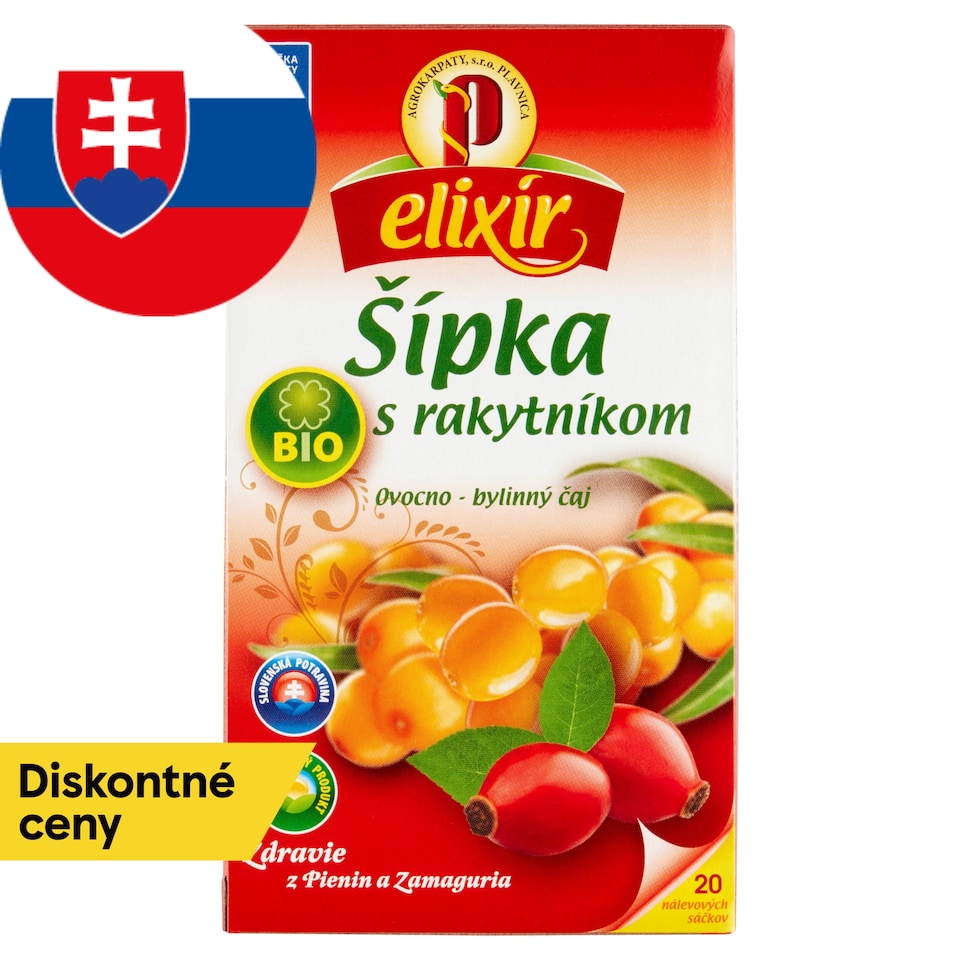 obrázok 1 z Elixír Bio šípka s rakytníkom ovocno-bylinný čaj 20 x 1,5 g (30 g)