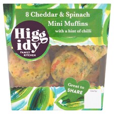 Higgidy 8 Mini Muffins Cheddar & Spinach 160G