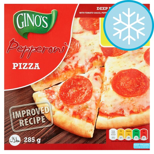 GINOS HALAL DEEP PAN PIZZA PEPPERONI 300G Tesco Groceries