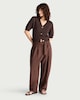 image 2 of F&F Cotton Rich Textured Knit Cardigan in Chocolate
