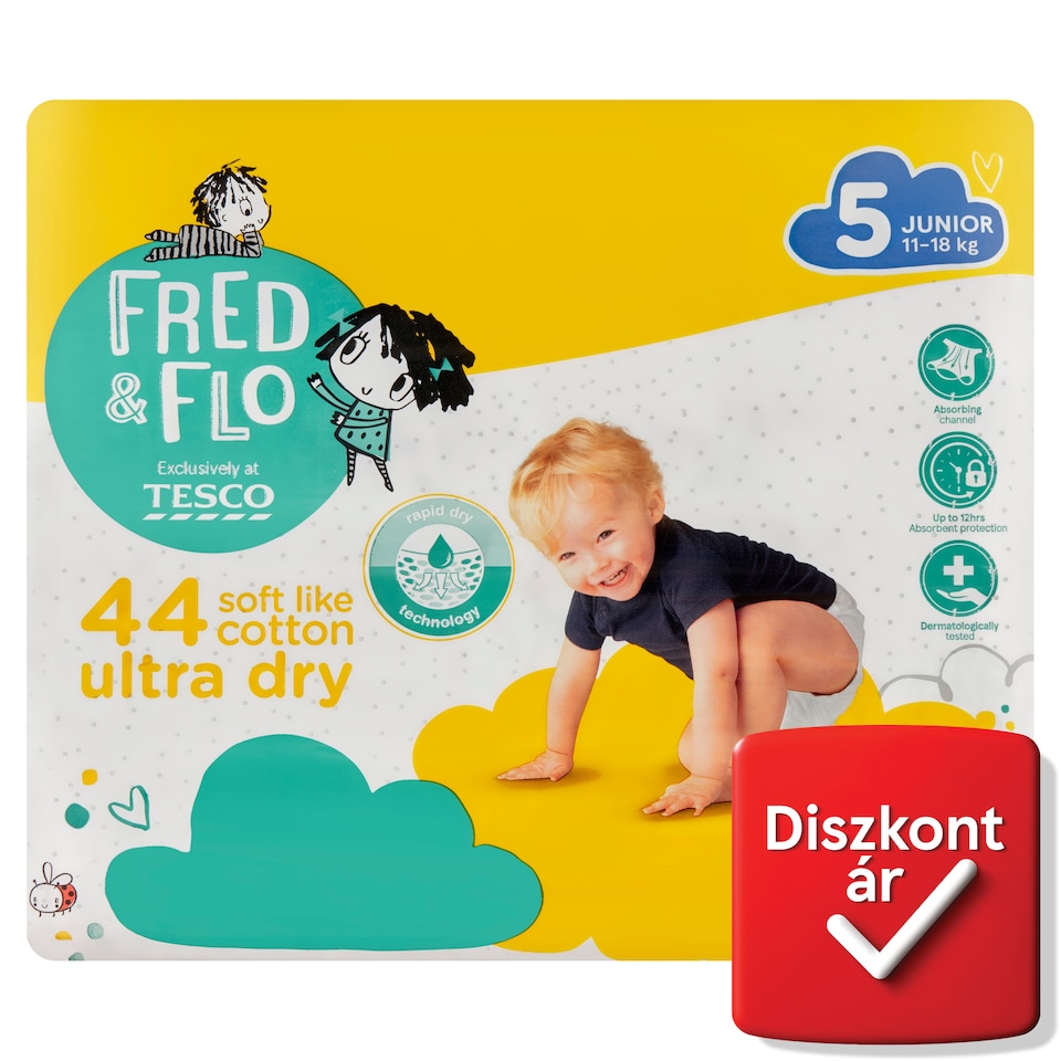 Fred & Flo 5 Junior 11-18 kg pelenka 44 db  1. kép