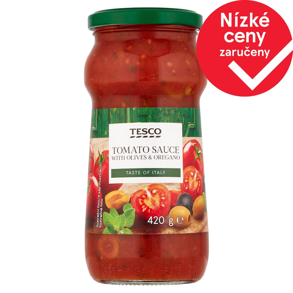 Tesco Rajčatová omáčka s olivami a oreganem 420g