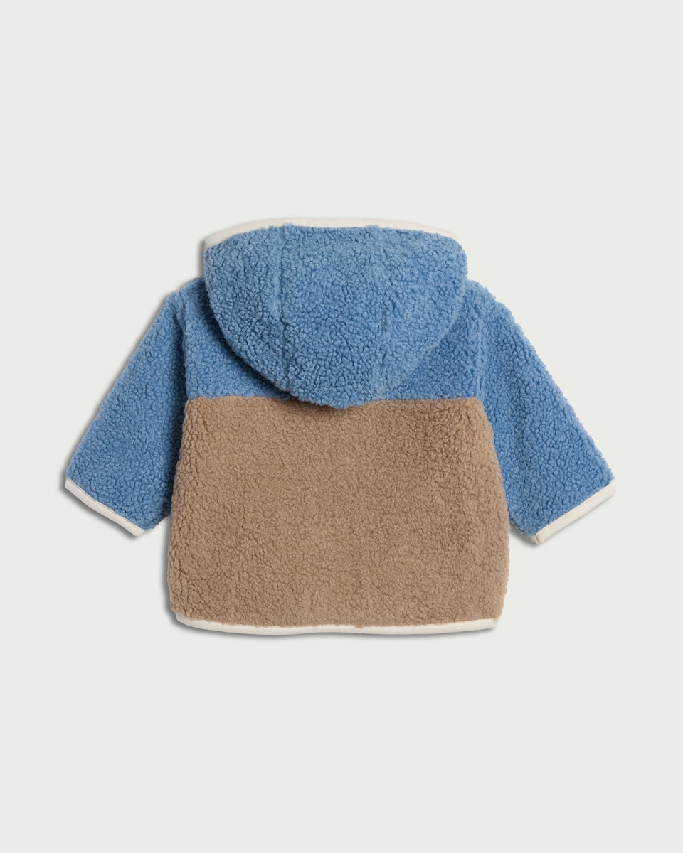 image 1 of F&F Baby Colour Block Fleece Jacket in Blue
