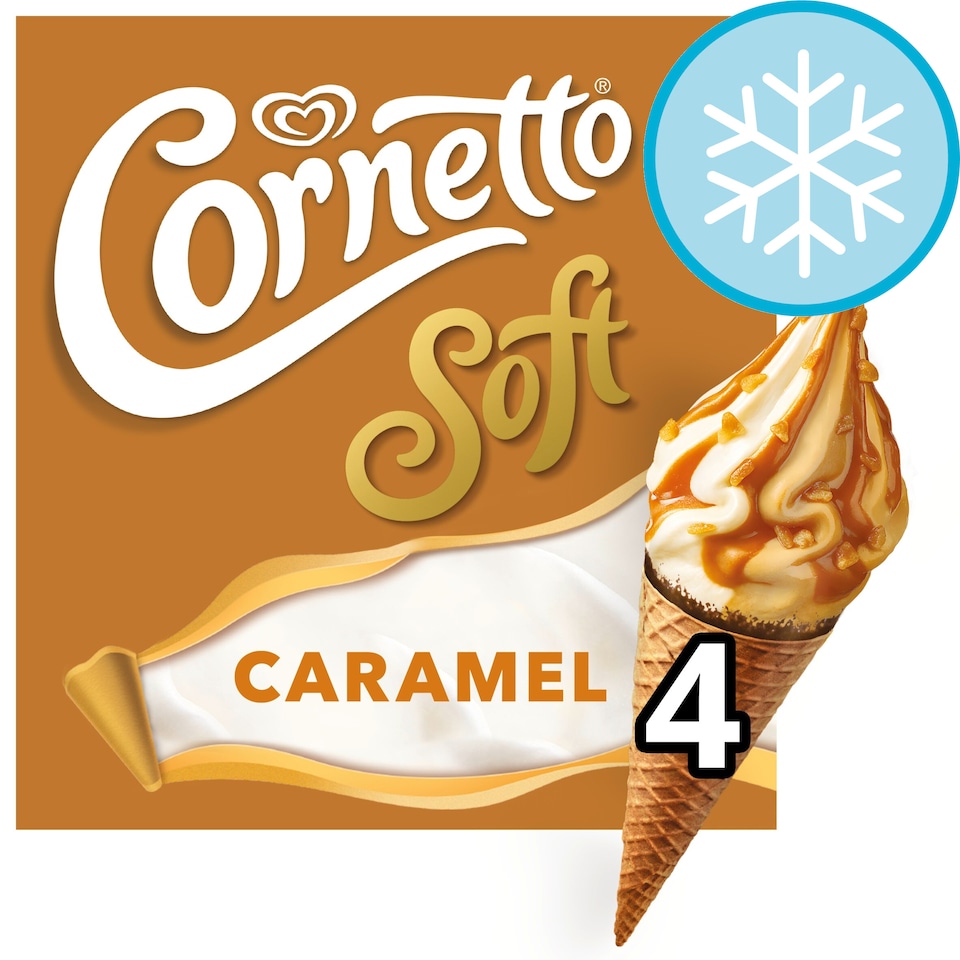 image 1 of Cornetto Soft Caramel Ice Cream Cones 4X140ml