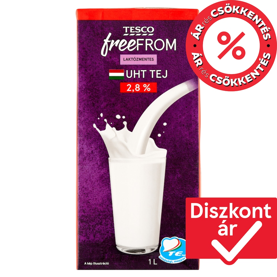 Tesco Free From UHT laktózmentes félzsíros tej 2,8 % 1 l