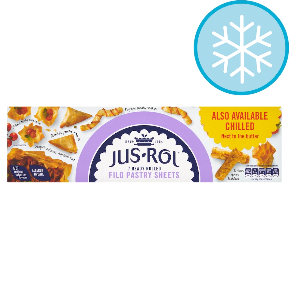 Jus-Rol 7 Filo Pastry Ready Rolled Sheets 270G