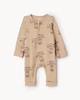 image 1 of F&F Baby Cotton Rich Printed Sleepsuit in Mink