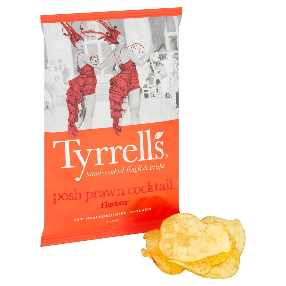 image 1 of Tyrrells Posh Prawn Cocktail Crisps 40G