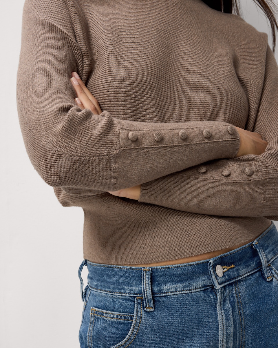 image 1 of F&F Batwing Knitted Jumper in Mink