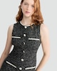 image 1 of F&F Tweed Button Through Sleeveless Dress in Multi Black White
