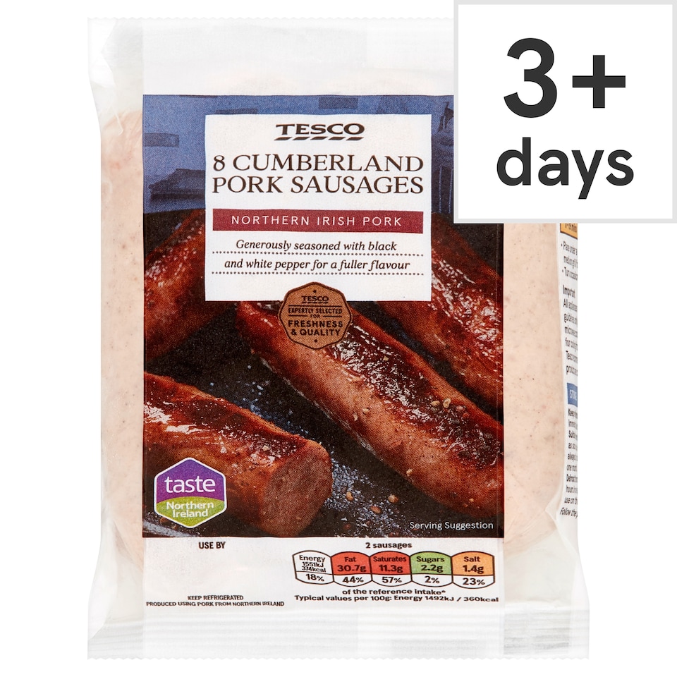 Tesco Northern Irish Pork Cumberland Sausages 454g