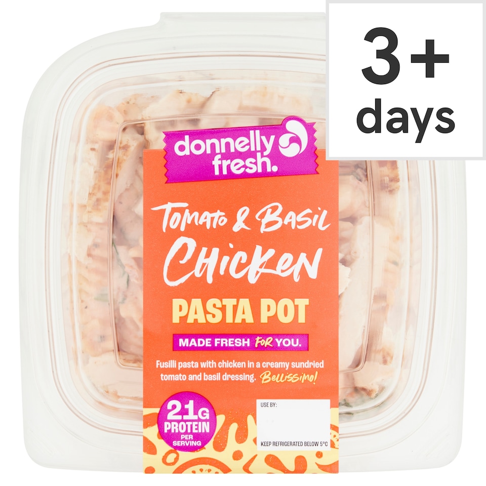 donnelly fresh Tomato & Basil Chicken Pasta Pot 300g