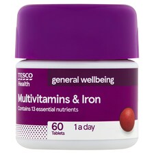 Tesco Health Multivitamins & Iron 60 Tablets