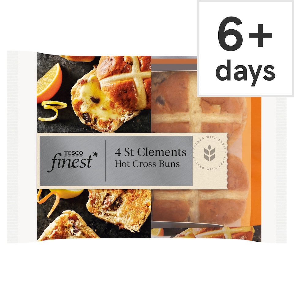 Tesco Finest Hot Cross Buns - 4 St Clements