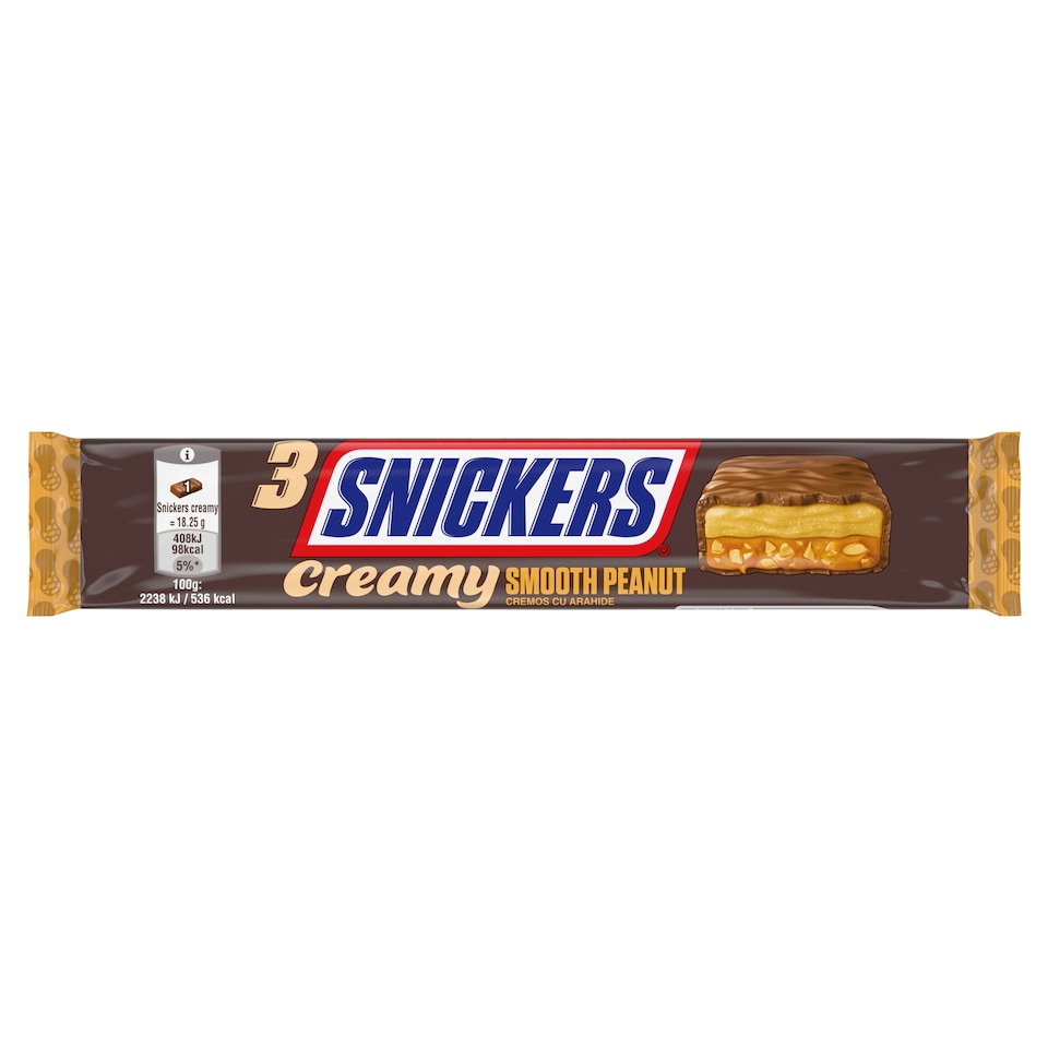 image 1 of Snickers Milk Chocolate with Peanut Butter Caramel and Peanut Pieces 3 x 18,25 g (54,75 g)
