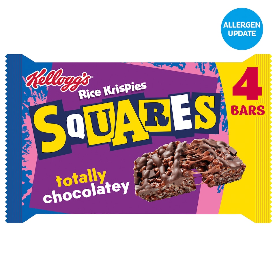 image 1 of Kellogg's Rice Krispies Squares Chocolatey Cereal Bars Multipack, 4x36g