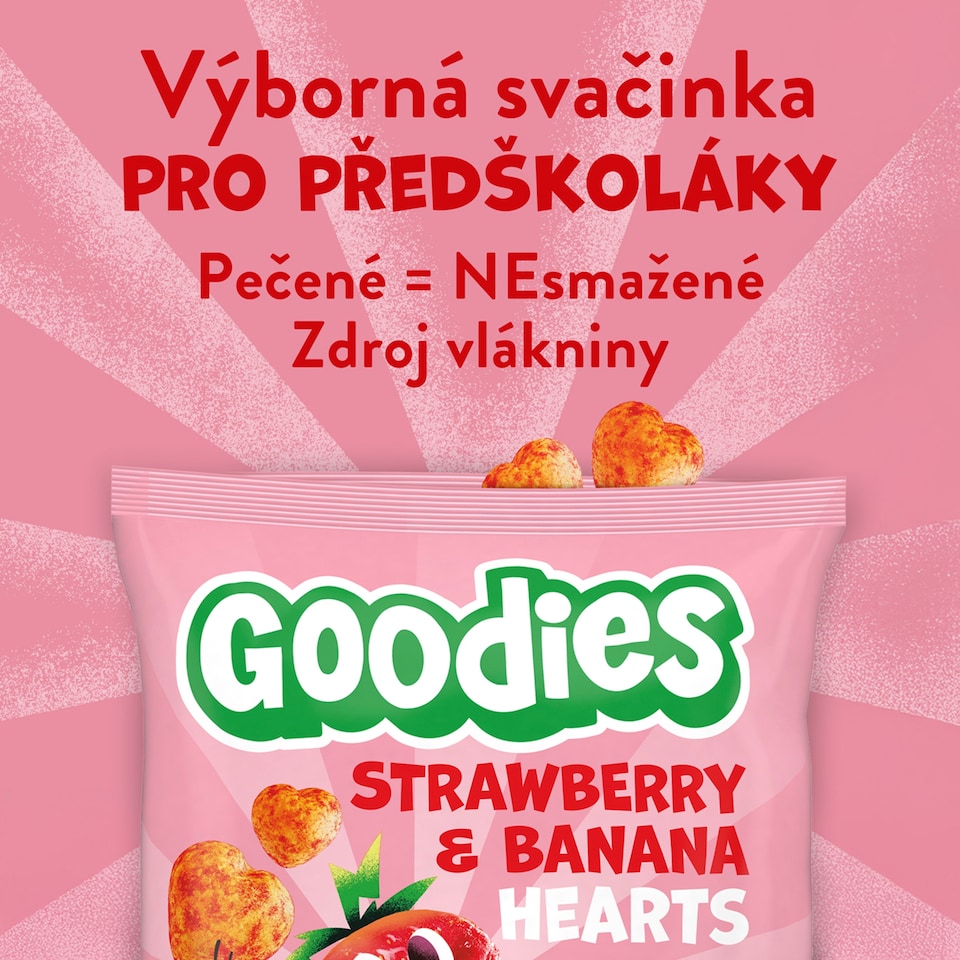 image 1 of Goodies Strawberry & Banan Hearts 30g